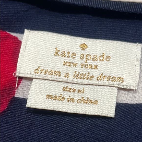 Kate Spade Navy and Red FLORAL WOMENS NIGHT SHIRT, RELAXED COTTAGECORE, SIZE XL - Picture 3 of 11